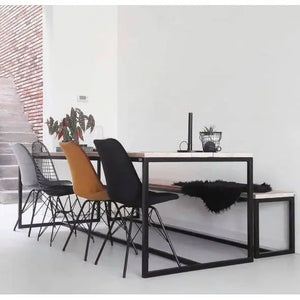 Esszimmerstuhl – Velvet Stoff, Metallgestell, Kuipform Design, Schwarz Farbe - Velvet | Kick