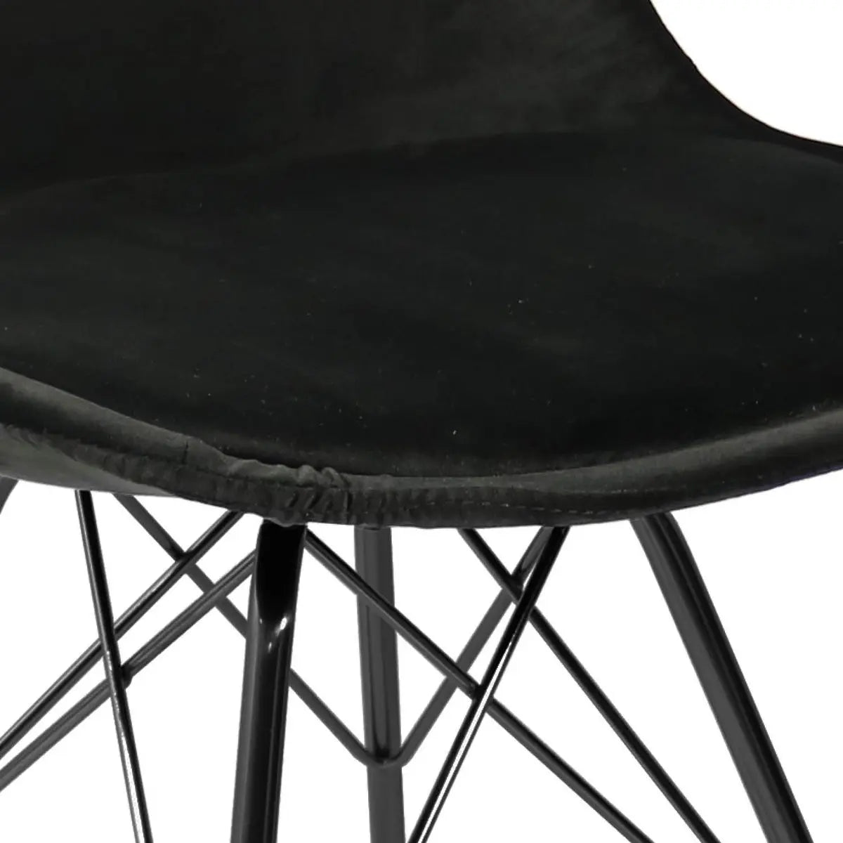 Esszimmerstuhl – Velvet Stoff, Metallgestell, Kuipform Design, Schwarz Farbe - Velvet | Kick