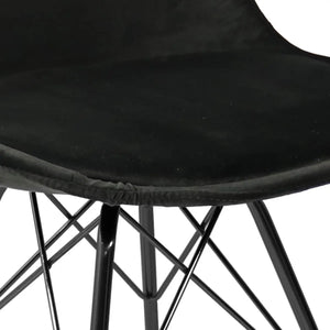 Esszimmerstuhl – Velvet Stoff, Metallgestell, Kuipform Design, Schwarz Farbe - Velvet | Kick
