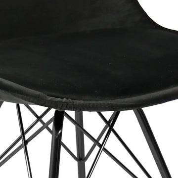 Esszimmerstuhl – Velvet Stoff, Metallgestell, Kuipform Design, Schwarz Farbe - Velvet | Kick
