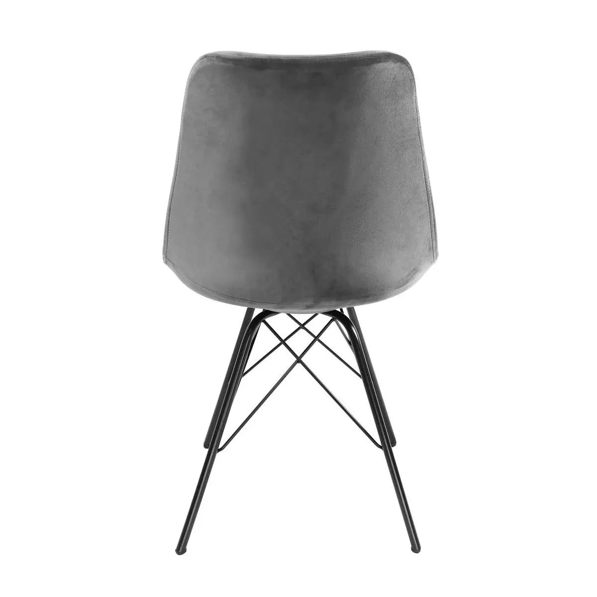 Esszimmerstuhl – Velvet Stoff, Metallgestell, Kuipform Design, Grau Farbe - Velvet | Kick