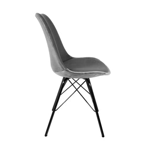 Esszimmerstuhl – Velvet Stoff, Metallgestell, Kuipform Design, Grau Farbe - Velvet | Kick