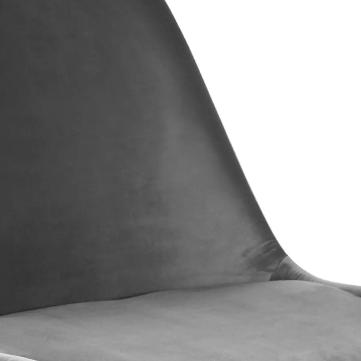 Esszimmerstuhl – Velvet Stoff, Metallgestell, Kuipform Design, Grau Farbe - Velvet | Kick