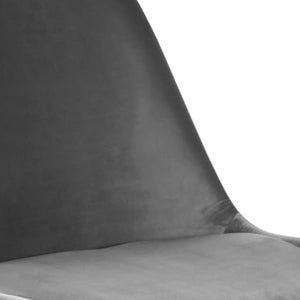 Esszimmerstuhl – Velvet Stoff, Metallgestell, Kuipform Design, Grau Farbe - Velvet | Kick