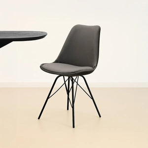 Esszimmerstuhl – Velvet Stoff,Metallgestell, Kuipform Design, Dunkelgrau Farbe - Velvet | Kick