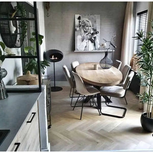 Esszimmerstuhl – Velvet Stoff,Metallgestell, Kuipform Design, Dunkelgrau Farbe - Velvet | Kick