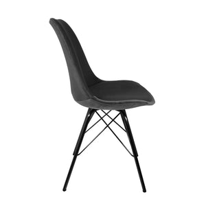 Esszimmerstuhl – Velvet Stoff,Metallgestell, Kuipform Design, Dunkelgrau Farbe - Velvet | Kick