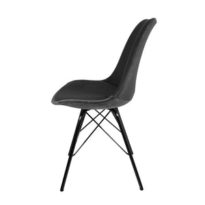 Esszimmerstuhl – Velvet Stoff,Metallgestell, Kuipform Design, Dunkelgrau Farbe - Velvet | Kick