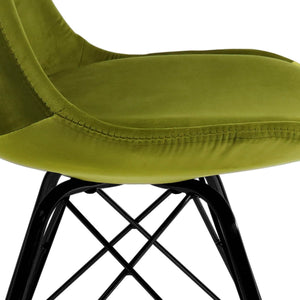 Esszimmerstuhl – Velvet Stoff, Metallgestell, Kuipform Design, Grün Farbe - Velvet | Kick