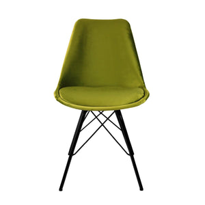 Esszimmerstuhl – Velvet Stoff, Metallgestell, Kuipform Design, Grün Farbe - Velvet | Kick
