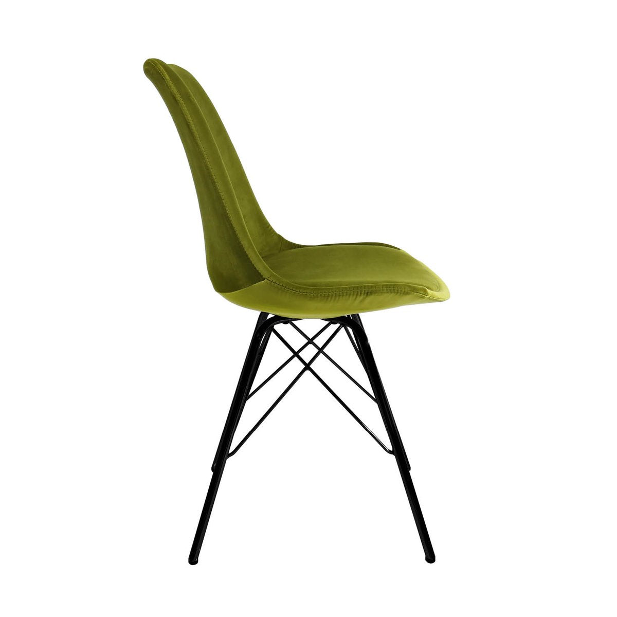 Esszimmerstuhl – Velvet Stoff, Metallgestell, Kuipform Design, Grün Farbe - Velvet | Kick