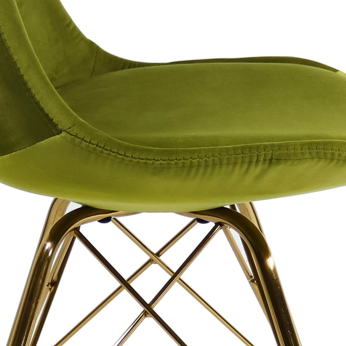 Dining Chair - Velvet Green, Comfortable Shell & Gold Metal Frame – Velvet | Kick Collection