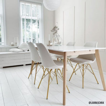 Esszimmerstuhl – Velvet Stoff, Goldfarbenes Metallgestell, Kuipform Design, Grün Farbe - Velvet | Kick