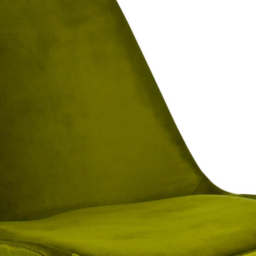 Esszimmerstuhl – Velvet Stoff, Goldfarbenes Metallgestell, Kuipform Design, Grün Farbe - Velvet | Kick