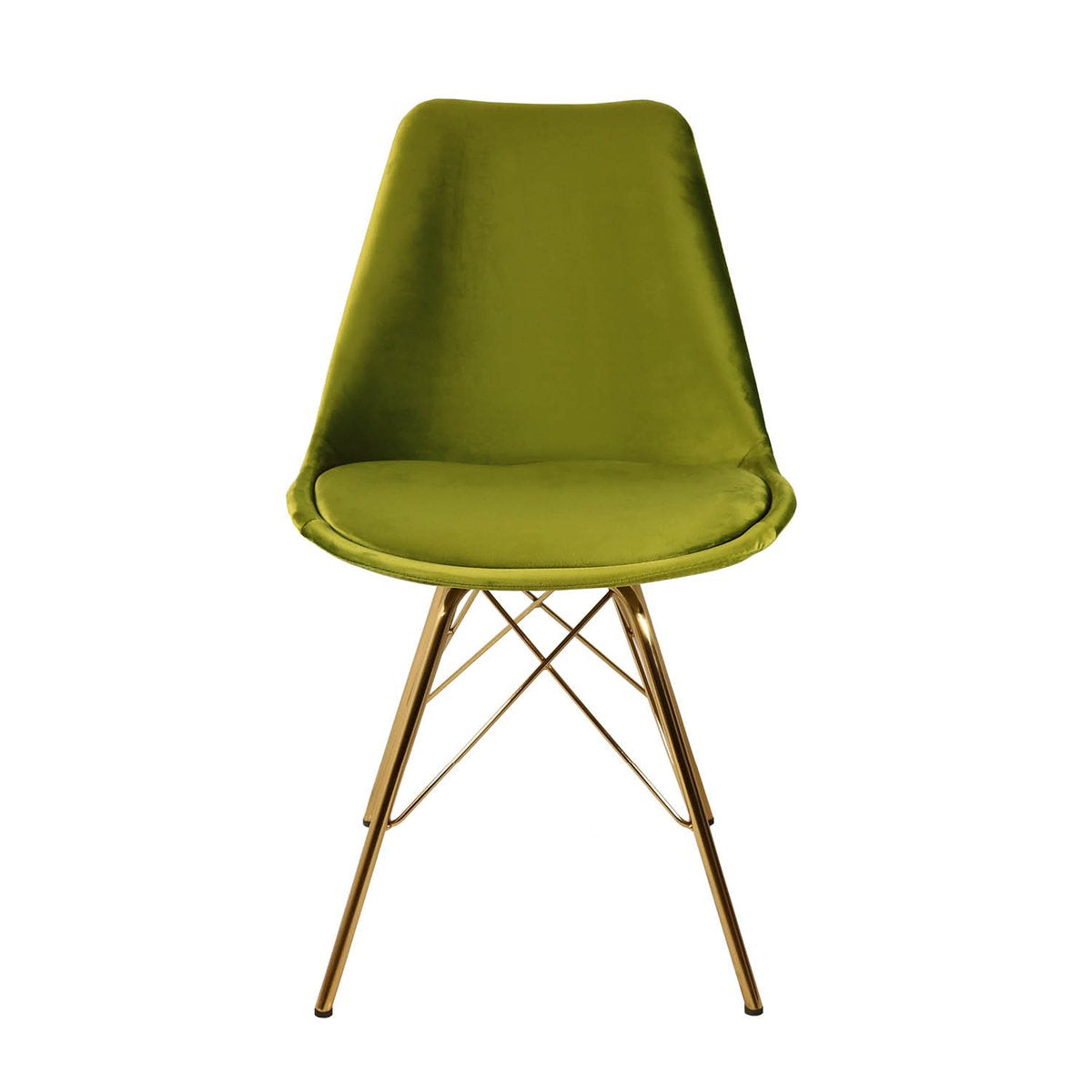 Dining Chair - Velvet Green, Comfortable Shell & Gold Metal Frame – Velvet | Kick Collection