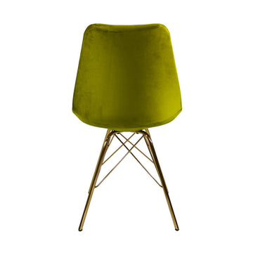 Esszimmerstuhl – Velvet Stoff, Goldfarbenes Metallgestell, Kuipform Design, Grün Farbe - Velvet | Kick