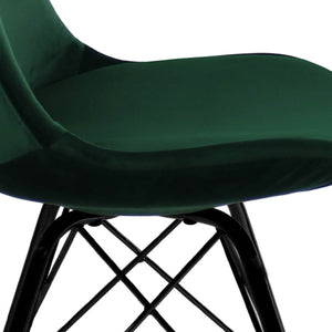 Esszimmerstuhl – Velvet Stoff, Metallgestell, Kuipform Design, Dunkelgrün Farbe - Velvet | Kick