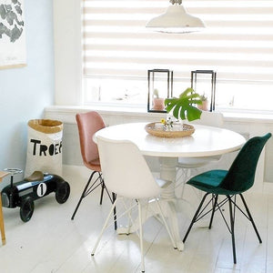 Esszimmerstuhl – Velvet Stoff, Metallgestell, Kuipform Design, Dunkelgrün Farbe - Velvet | Kick
