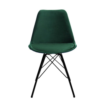 Esszimmerstuhl – Velvet Stoff, Metallgestell, Kuipform Design, Dunkelgrün Farbe - Velvet | Kick