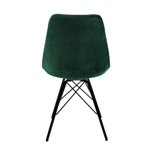 Esszimmerstuhl – Velvet Stoff, Metallgestell, Kuipform Design, Dunkelgrün Farbe - Velvet | Kick