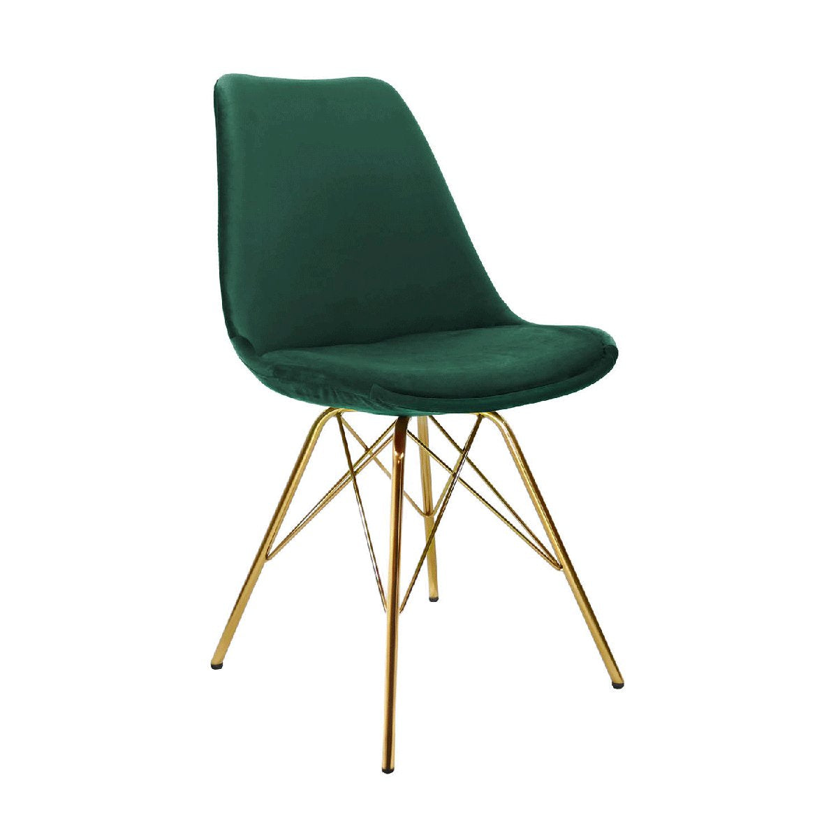 Dining Chair - Velvet Dark Green, Comfort Shell & Metal Frame Gold – Velvet | Kick Collection