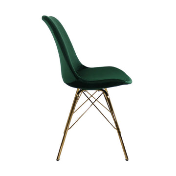 Dining Chair - Velvet Dark Green, Comfort Shell & Metal Frame Gold – Velvet | Kick Collection