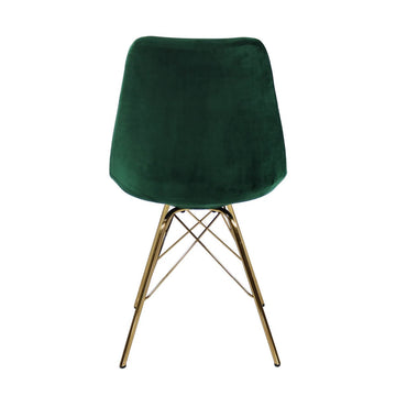 Dining Chair - Velvet Dark Green, Comfort Shell & Metal Frame Gold – Velvet | Kick Collection
