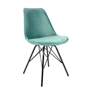 Esszimmerstuhl – Velvet Stoff, Metallgestell, Kuipform Design, Mintgrün Farbe - Velvet | Kick