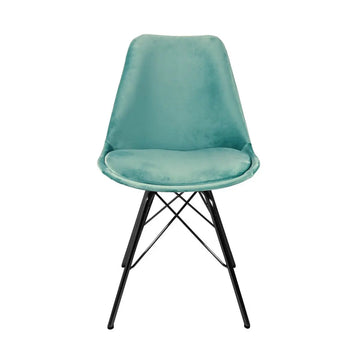 Esszimmerstuhl – Velvet Stoff, Metallgestell, Kuipform Design, Mintgrün Farbe - Velvet | Kick