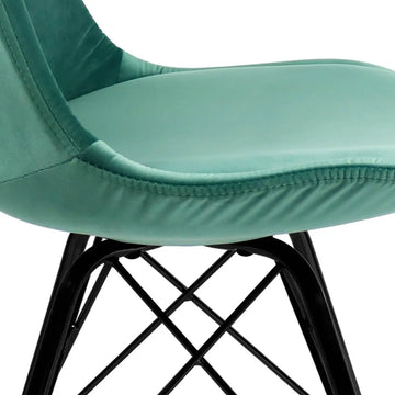Esszimmerstuhl – Velvet Stoff, Metallgestell, Kuipform Design, Mintgrün Farbe - Velvet | Kick