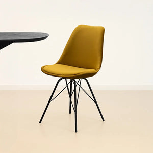 Esszimmerstuhl – Velvet Stoff, Metallgestell, Kuipform Design, Gold Farbe - Velvet | Kick