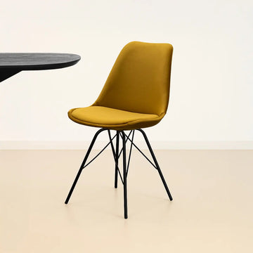 Esszimmerstuhl – Velvet Stoff, Metallgestell, Kuipform Design, Gold Farbe - Velvet | Kick