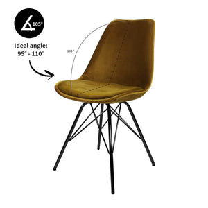 Esszimmerstuhl – Velvet Stoff, Metallgestell, Kuipform Design, Gold Farbe - Velvet | Kick