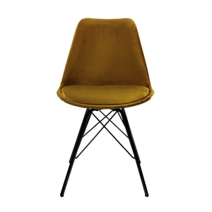 Esszimmerstuhl – Velvet Stoff, Metallgestell, Kuipform Design, Gold Farbe - Velvet | Kick