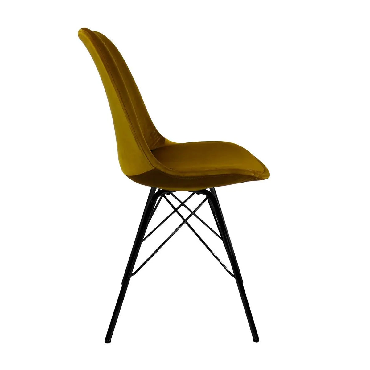 Esszimmerstuhl – Velvet Stoff, Metallgestell, Kuipform Design, Gold Farbe - Velvet | Kick