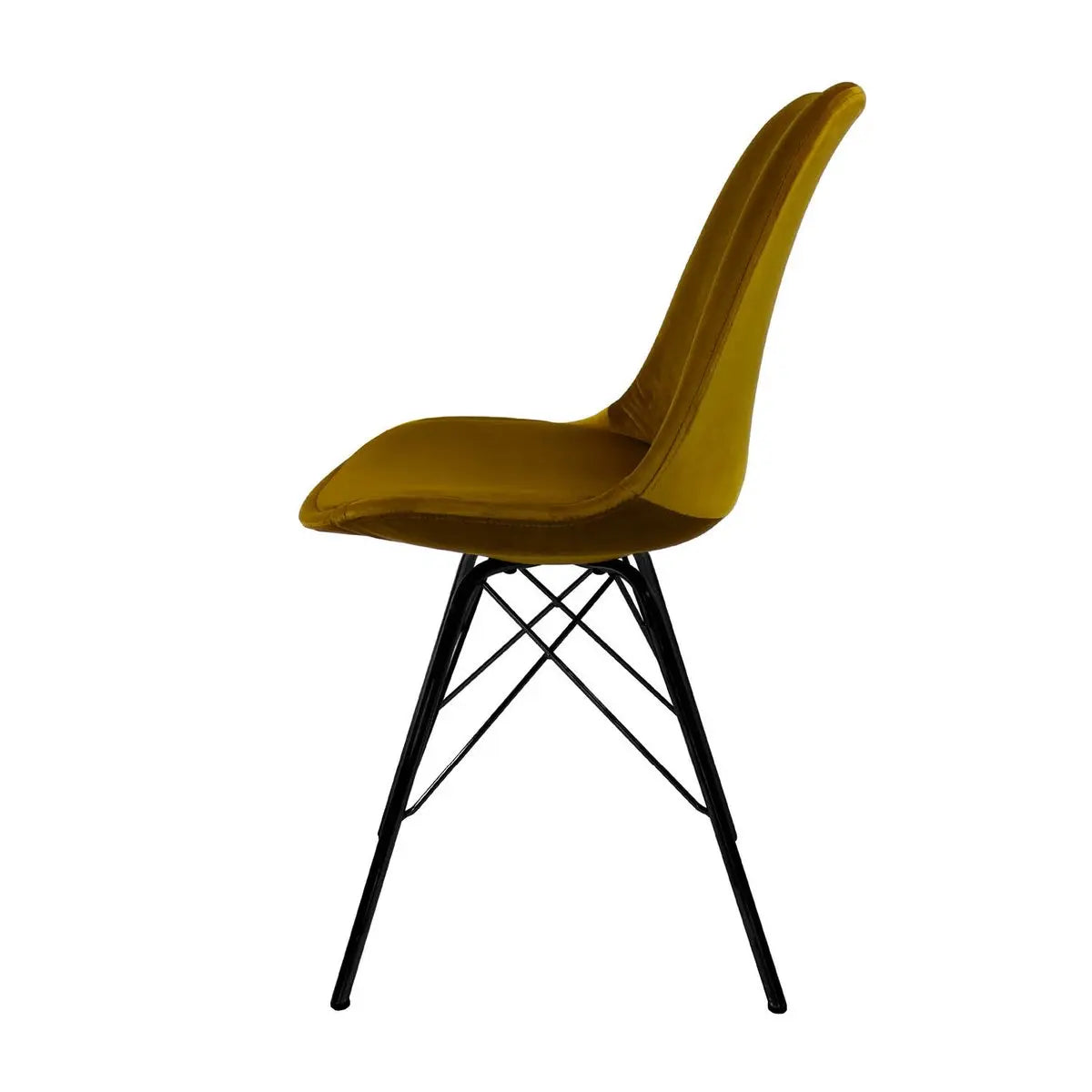 Esszimmerstuhl – Velvet Stoff, Metallgestell, Kuipform Design, Gold Farbe - Velvet | Kick