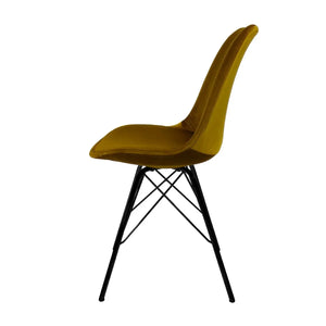 Esszimmerstuhl – Velvet Stoff, Metallgestell, Kuipform Design, Gold Farbe - Velvet | Kick