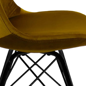 Esszimmerstuhl – Velvet Stoff, Metallgestell, Kuipform Design, Gold Farbe - Velvet | Kick