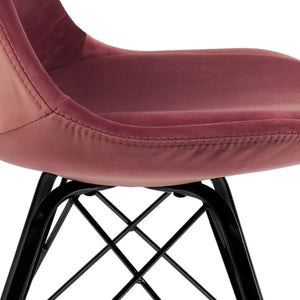 Esszimmerstuhl – Velvet Stoff, Metallgestell, Kuipform Design, Rosa Farbe - Velvet | Kick