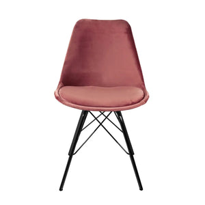 Esszimmerstuhl – Velvet Stoff, Metallgestell, Kuipform Design, Rosa Farbe - Velvet | Kick