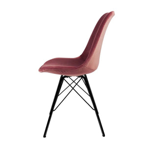 Esszimmerstuhl – Velvet Stoff, Metallgestell, Kuipform Design, Rosa Farbe - Velvet | Kick