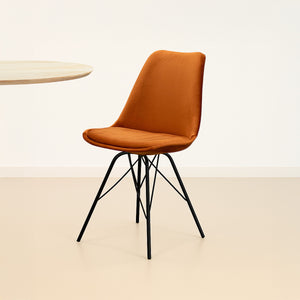 Esszimmerstuhl – Velvet Stoff, Metallgestell, Kuipform Design, Orange Farbe - Velvet | Kick