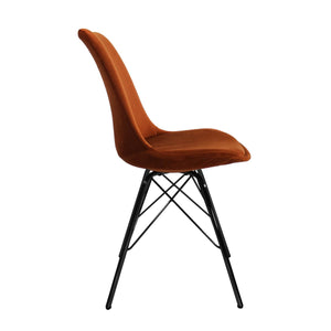 Esszimmerstuhl – Velvet Stoff, Metallgestell, Kuipform Design, Orange Farbe - Velvet | Kick