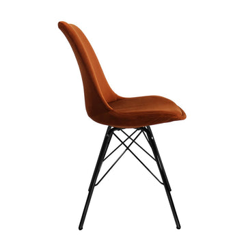 Esszimmerstuhl – Velvet Stoff, Metallgestell, Kuipform Design, Orange Farbe - Velvet | Kick