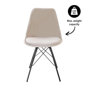 Esszimmerstuhl – Velvet Stoff, Metallgestell, Kuipform Design, Champagner Farbe - Velvet | Kick