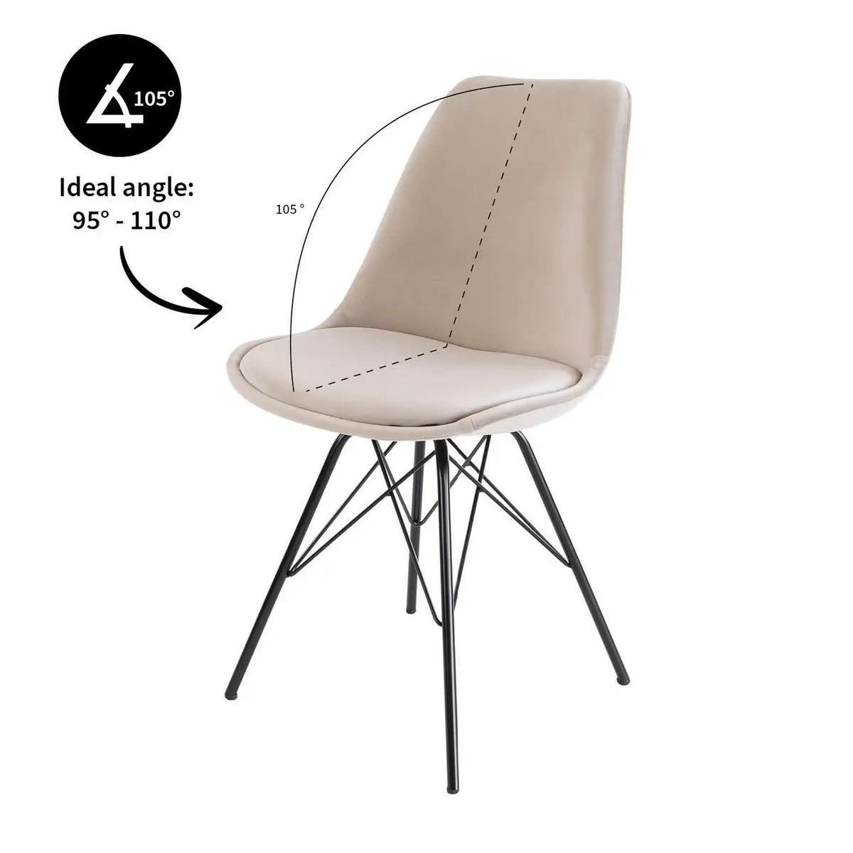 Esszimmerstuhl – Velvet Stoff, Metallgestell, Kuipform Design, Champagner Farbe - Velvet | Kick