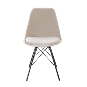 Esszimmerstuhl – Velvet Stoff, Metallgestell, Kuipform Design, Champagner Farbe - Velvet | Kick