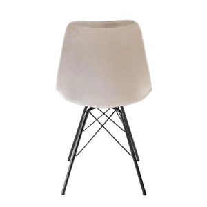 Esszimmerstuhl – Velvet Stoff, Metallgestell, Kuipform Design, Champagner Farbe - Velvet | Kick