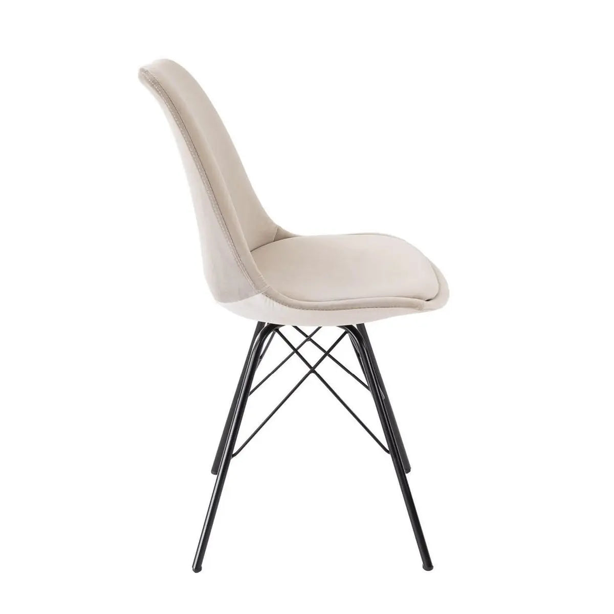Esszimmerstuhl – Velvet Stoff, Metallgestell, Kuipform Design, Champagner Farbe - Velvet | Kick
