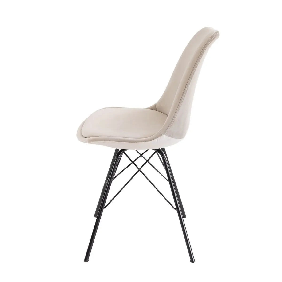 Esszimmerstuhl – Velvet Stoff, Metallgestell, Kuipform Design, Champagner Farbe - Velvet | Kick